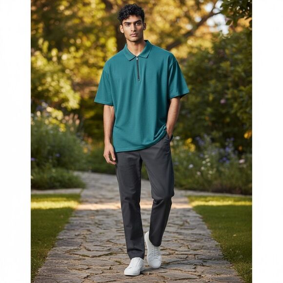 ADRIANO GOLDSCHMIED Mens collared short sleeve green size medium m8 - Picture 1 of 5